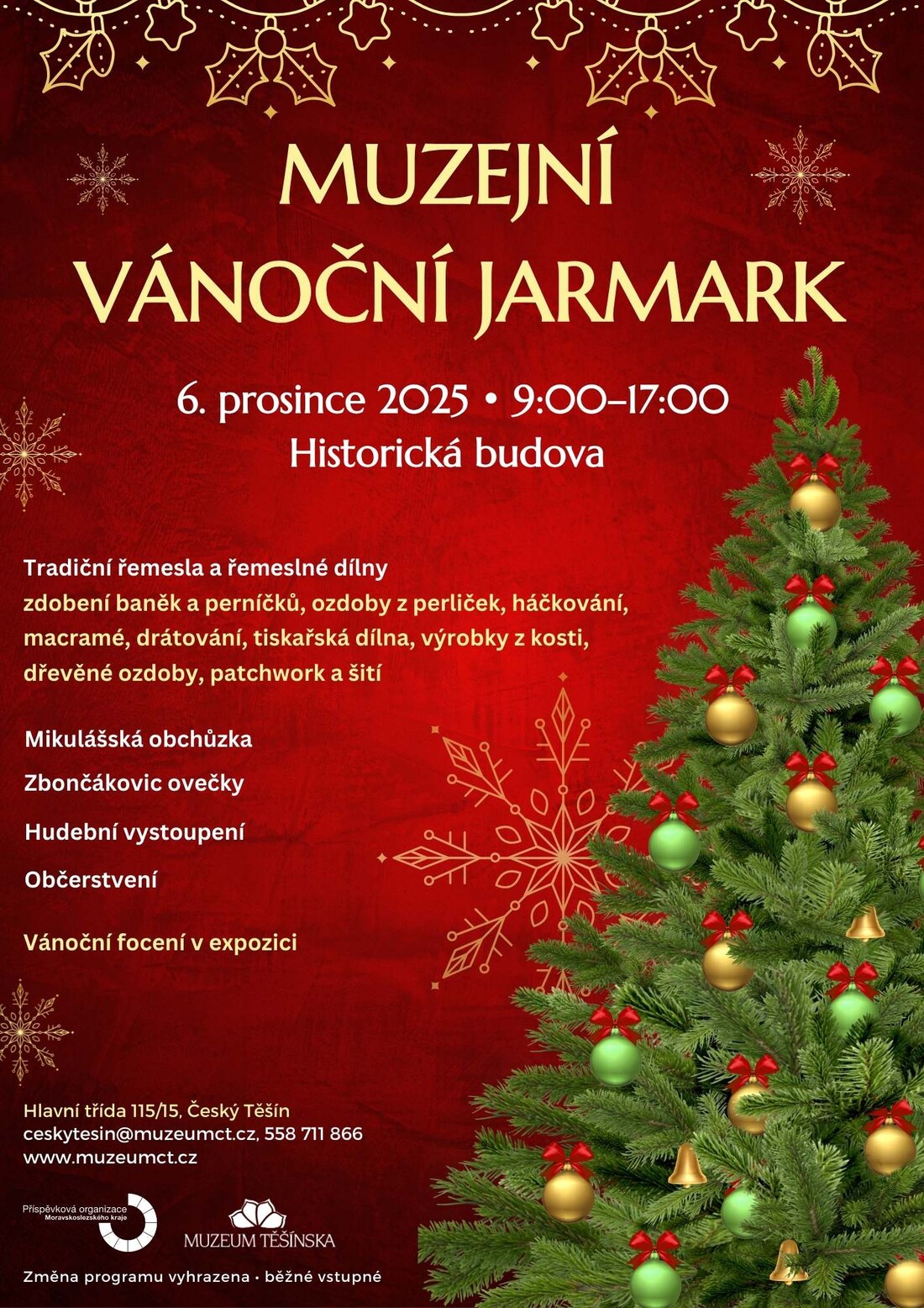 Historická budova Muzejní vánoční jarmark