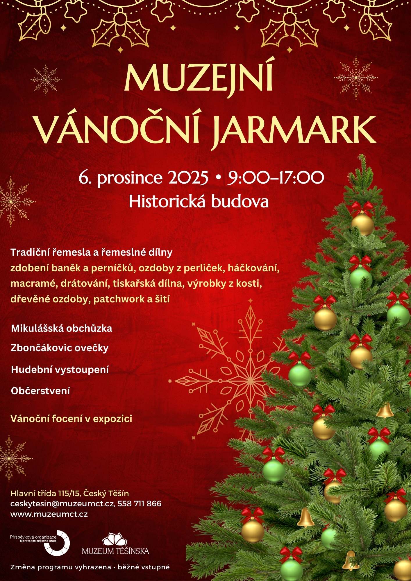 Historická budova Muzejní vánoční jarmark